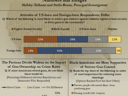 Critical Issues Poll Report Cover page with the UMD Critical Issues Poll logo and three graphs with the main take-aways